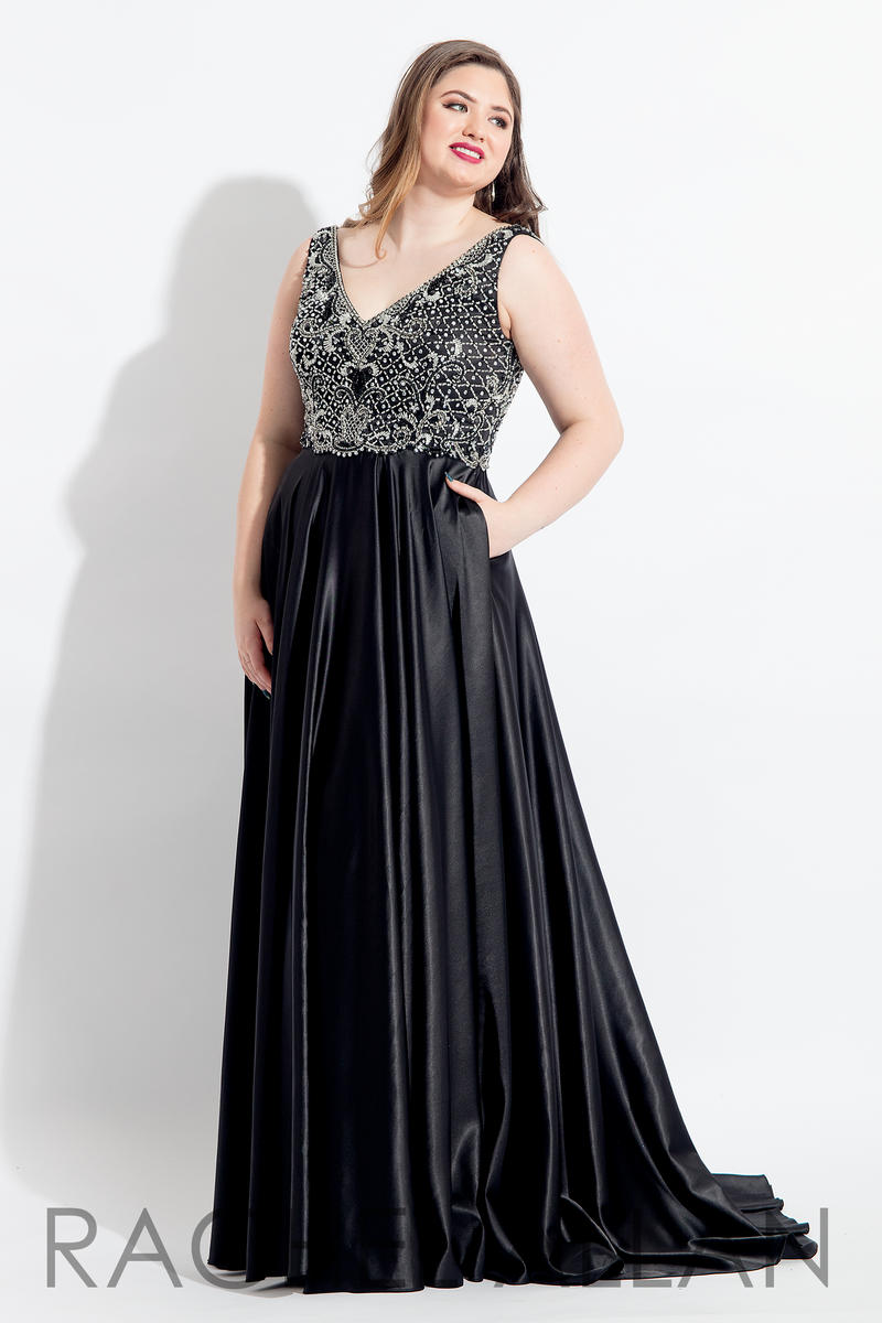 French Novelty: Rachel Allan Curves 6329 Plus Size Prom Dress with Pockets