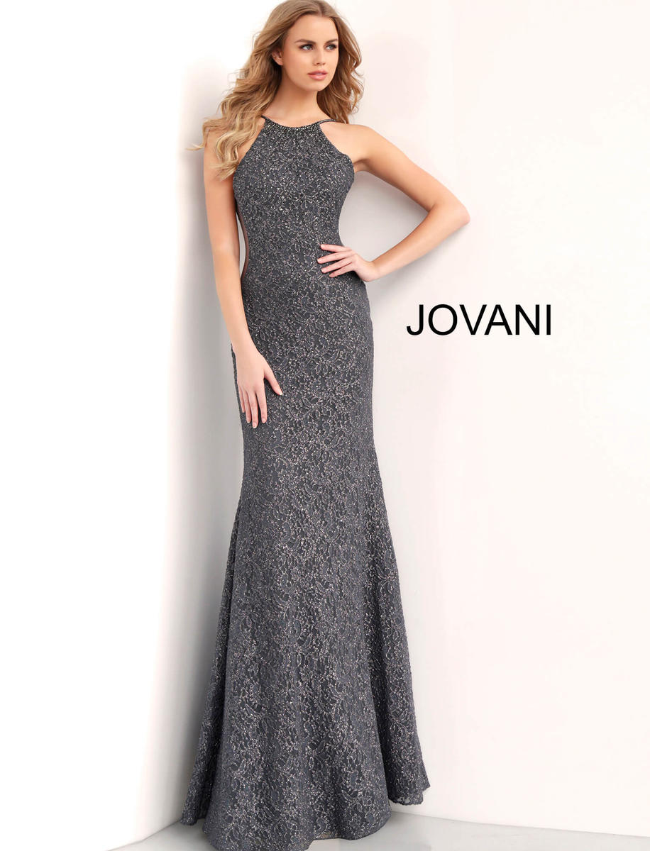 French Novelty Jovani 64010 Fitted High Neck Prom Gown 