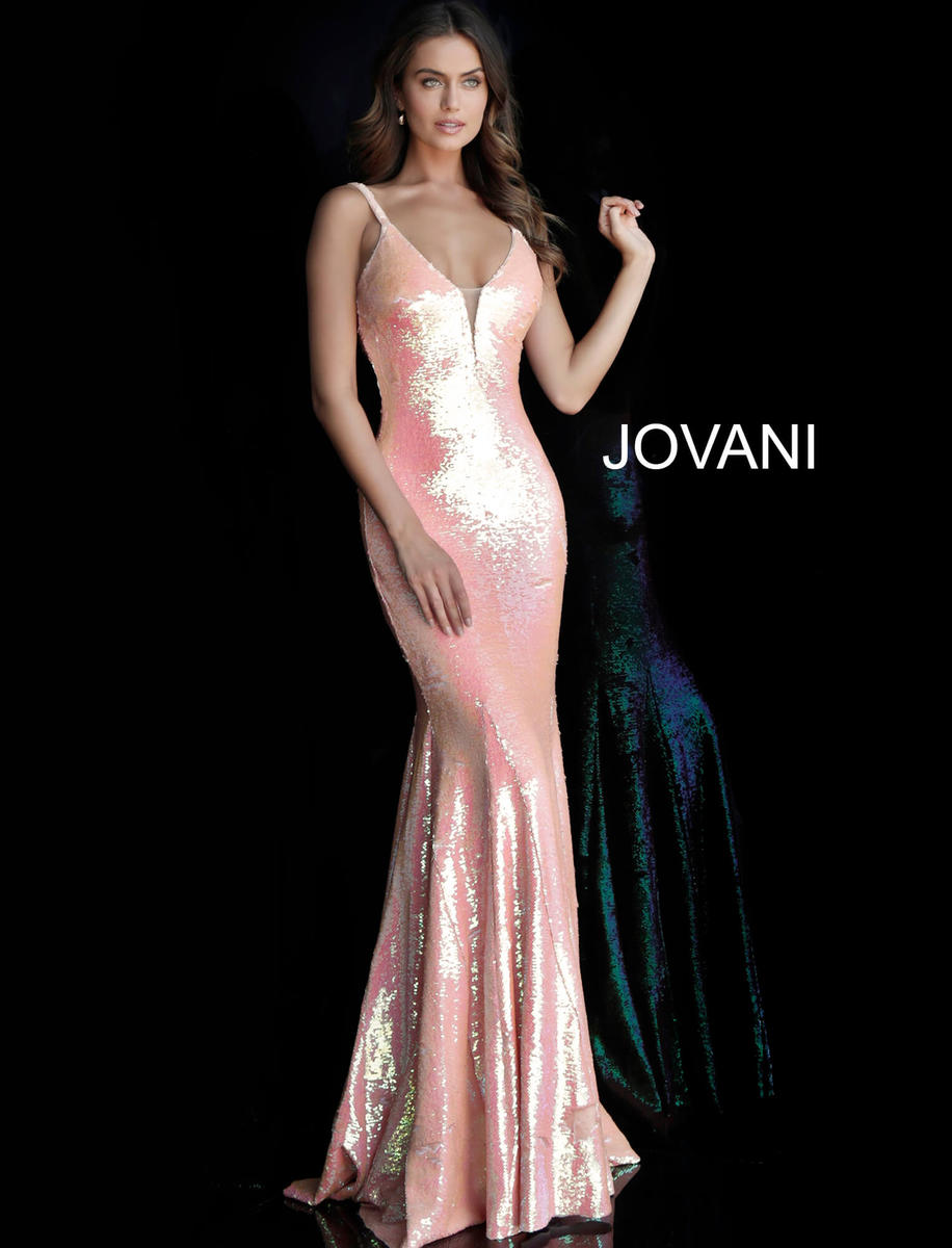 French Novelty Jovani 65070 Sequin Fitted Prom Gown 8379