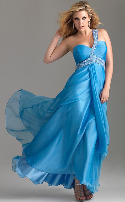 Night Moves Plus Sized Prom  Dress  with Ruching and 