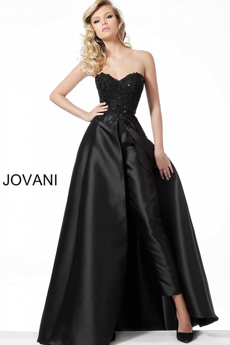 formal jumpsuit with overskirt