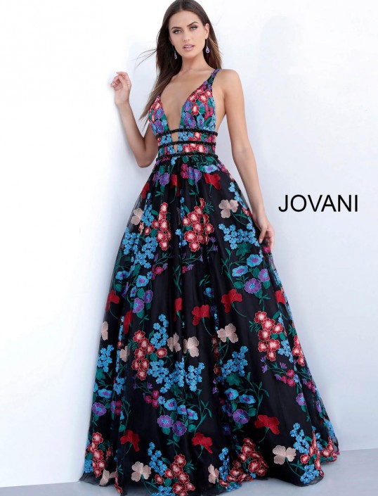 jovani embroidered gown