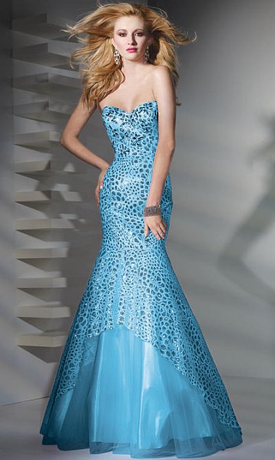 Alyce Paris Sequin Lace-Up Mermaid Prom Dress 6707: French Novelty