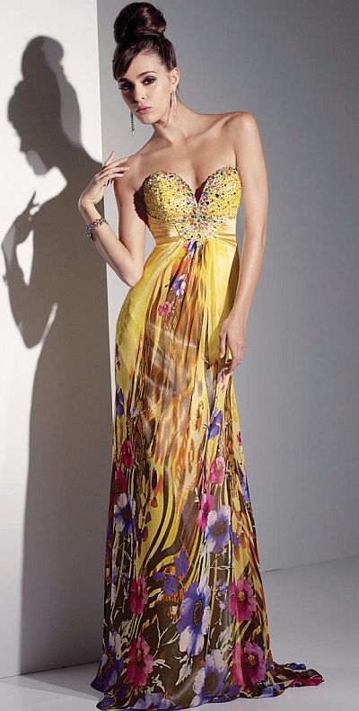 Prom Dresses 2012 Alyce Paris Chiffon Print Prom Dress 6741: French Novelty