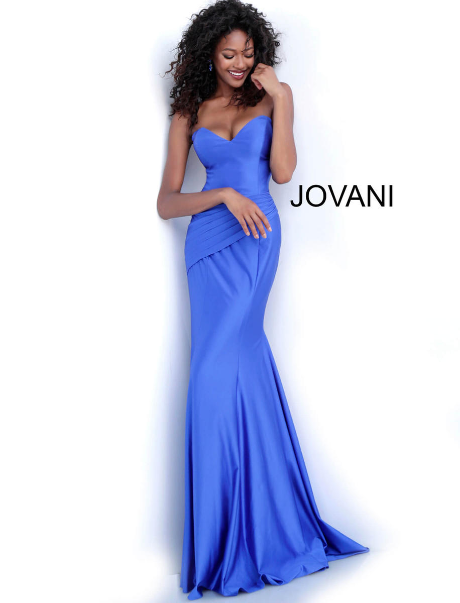 French Novelty Jovani 67413 Pleated Waist Prom Gown