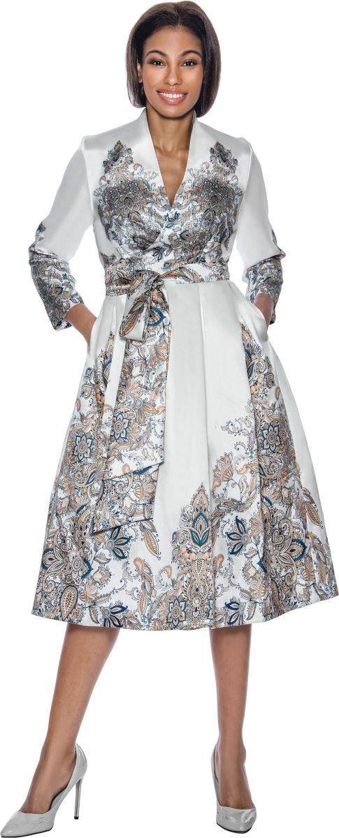 French Novelty Terramina 7068 Paisley Print Church Dress