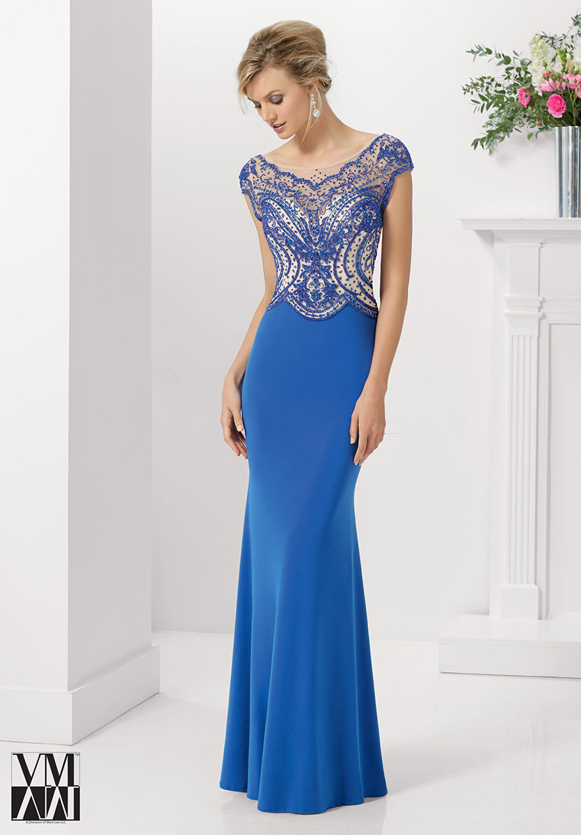 VM Collection 71130 Cap Sleeve Jersey Gown: French Novelty