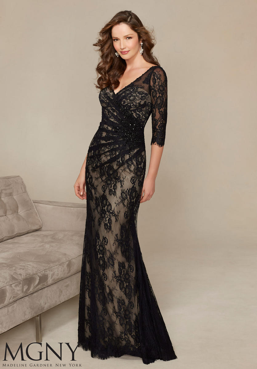 MGNY by Mori Lee 71313 Allover Lace MOB Gown: French Novelty