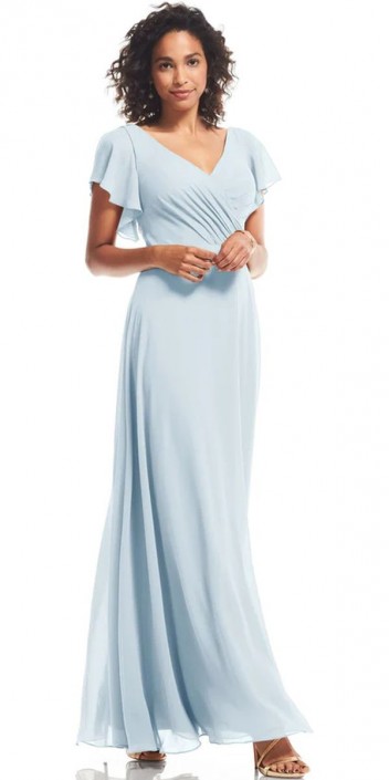 French Novelty Bill Levkoff HALEY 7201 Flutter Sleeve Bridesmaid Dress