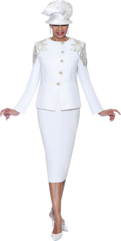 Terramina 7300 Womens White Church Suit: French Novelty