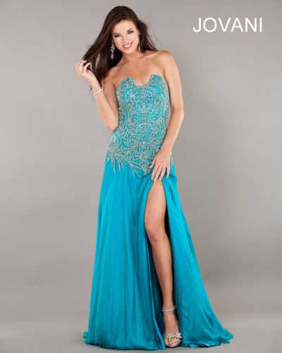 Jovani Strapless Beaded Evening Gown 74118: French Novelty