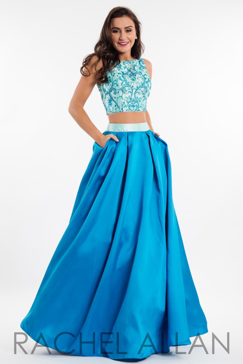 French Novelty: Rachel Allan 7515 Beaded 2pc Prom Gown