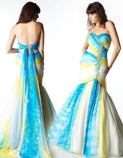 MacDuggal Prom Tie Dye Mermaid Dress 75976M: French Novelty