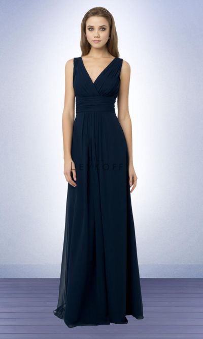 Bill Levkoff 768 Long Sleeveless Chiffon Bridesmaid Dress: French Novelty