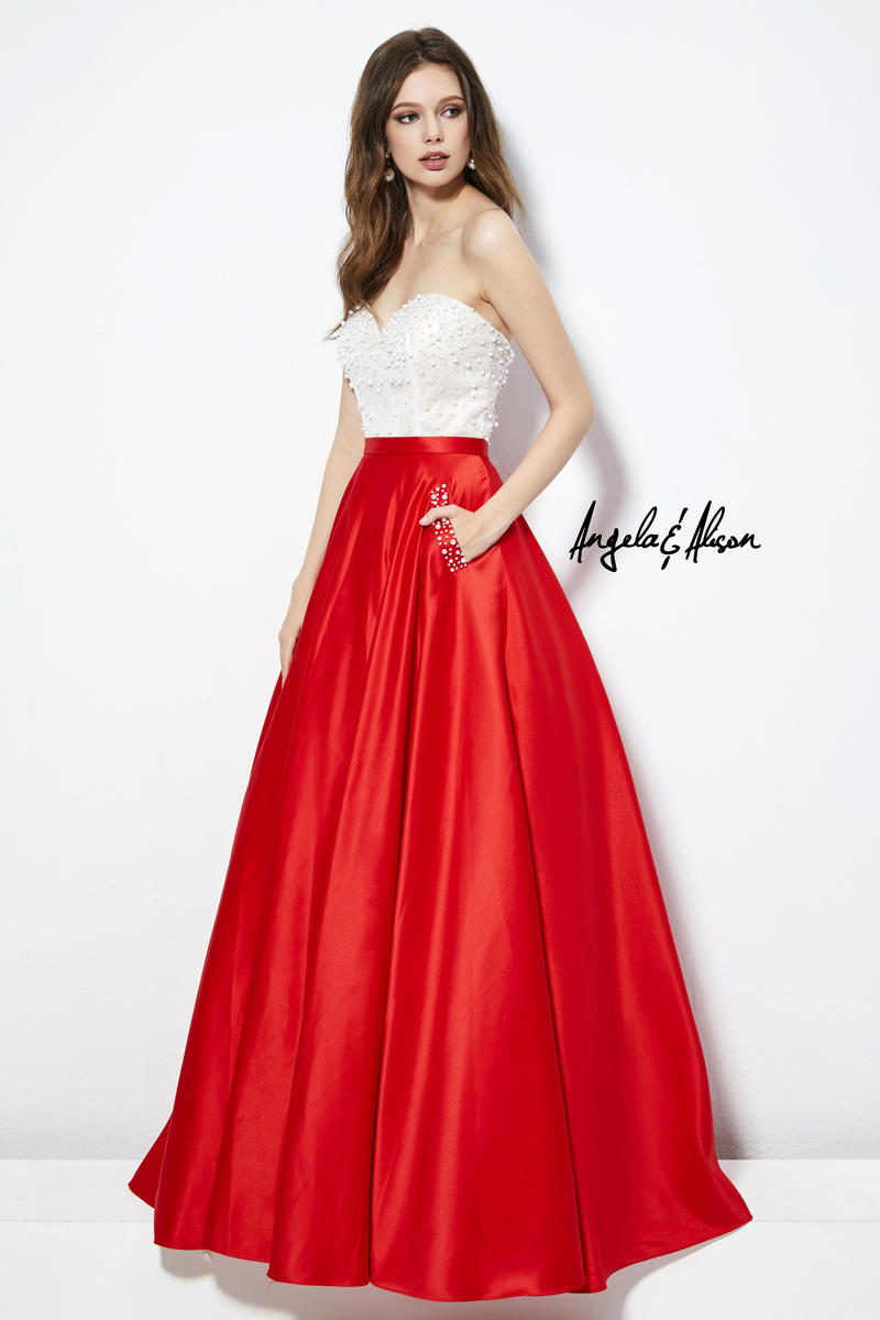 French Novelty: Angela and Alison 81001 Prom Gown with Beaded Pockets
