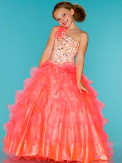 Sugar by Mac Duggal 81808S Girls Neon Pageant Dress: French Novelty