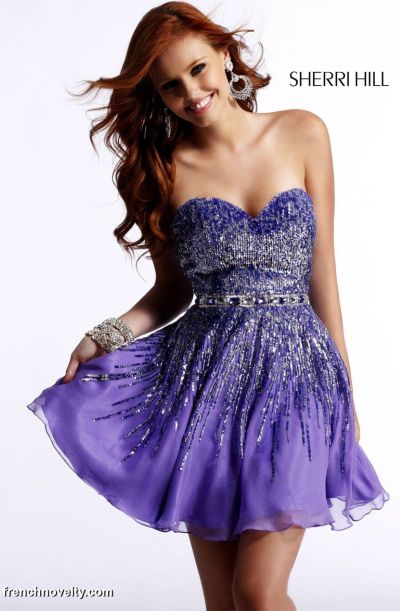 Sherri Hill 8413 Beaded Short Party Dress - French Novelty