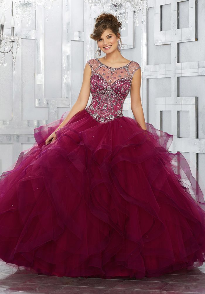 Vizcaya 89141 Jeweled Cap Sleeve Quinceanera Dress: French ...