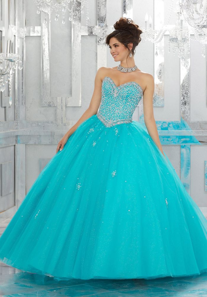 French Novelty: Vizcaya 89143 Elegant Quinceanera Dress with sheer Bolero