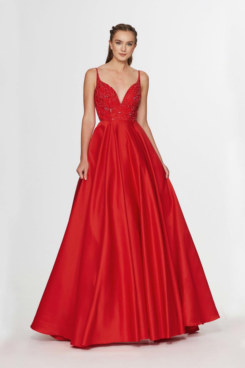 French Novelty: Angela and Alison 91001 Scoop Back Prom Gown