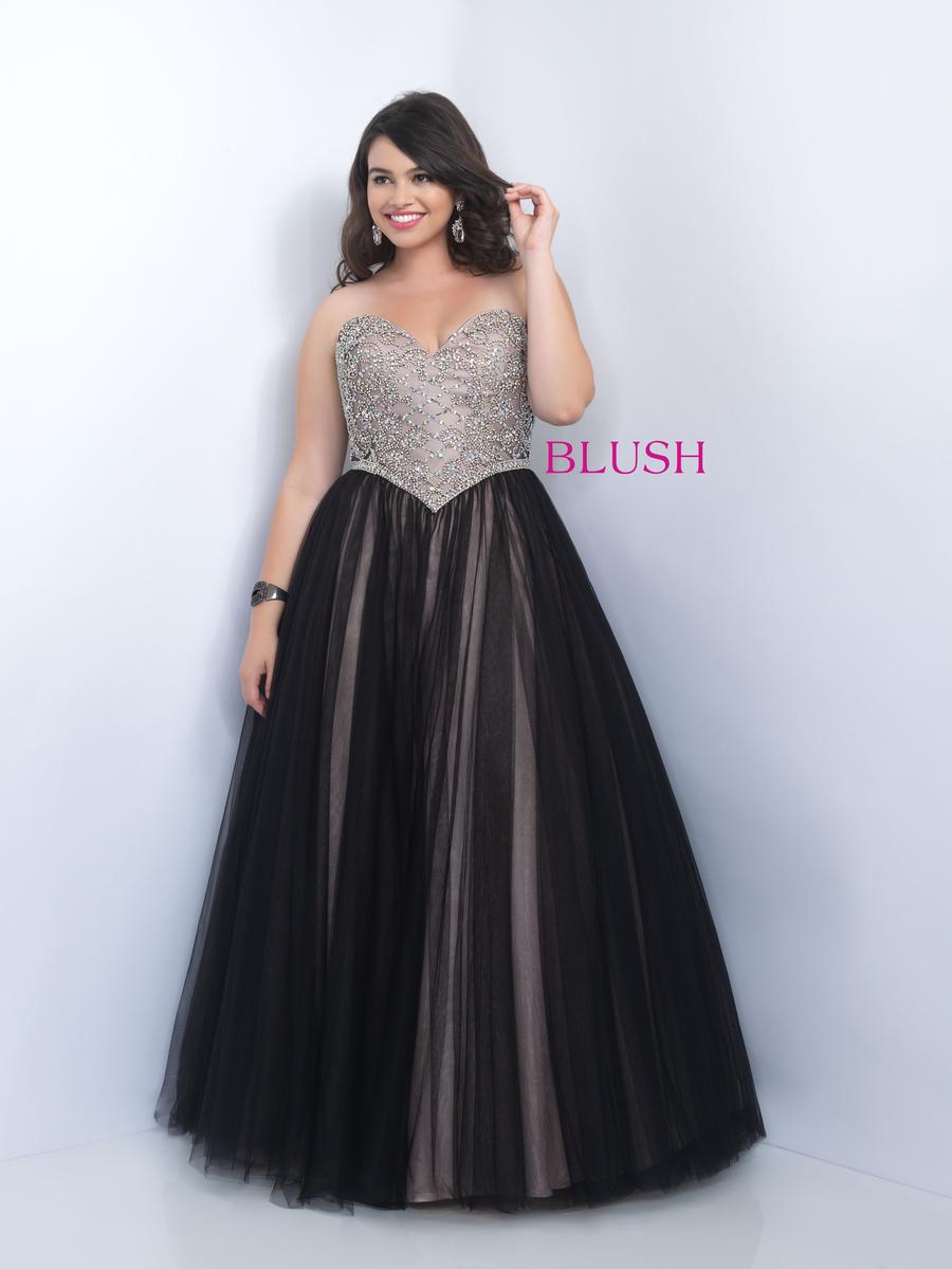 Blush Too 9103W Two Tone Tulle Plus Size Ball Gown French 