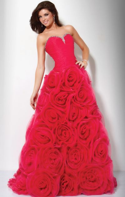 Jovani Rhinestone and Roses Ball Gown 9107 - French Novelty