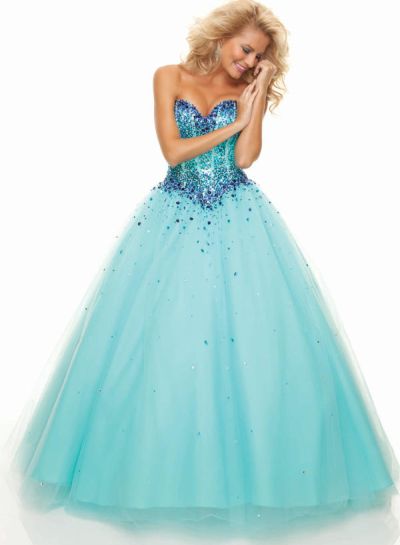 Mori Lee 93012 Paparazzi Beaded Tulle Ball Gown: French Novelty