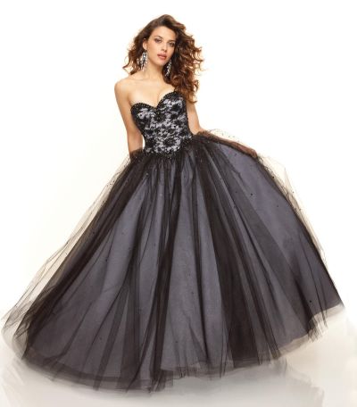 Paparazzi 93033 Lace and Tulle Ball Gown by Mori Lee: French Novelty