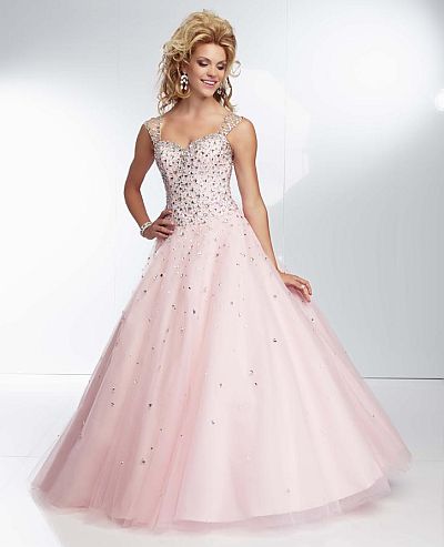 Mori Lee 95049 Paparazzi Sleeveless Sheer Back Ball Gown: French Novelty