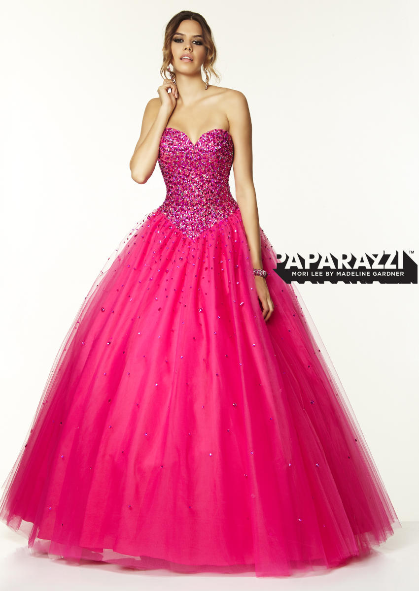 French Novelty Mori Lee Paparazzi 97042 Beaded Tulle Ball Gown