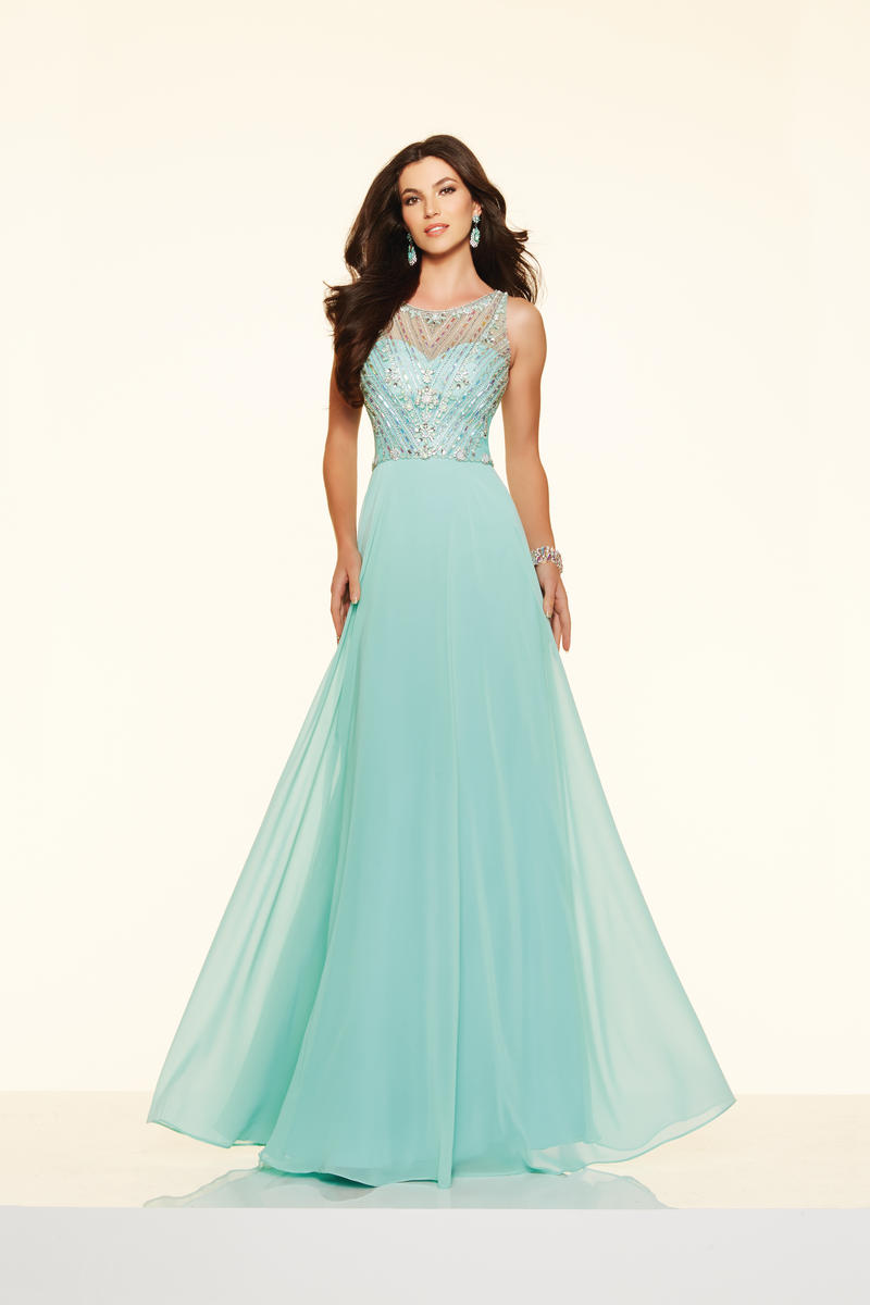 Mori Lee Paparazzi 98015 Sheer Beaded Prom Gown: French Novelty