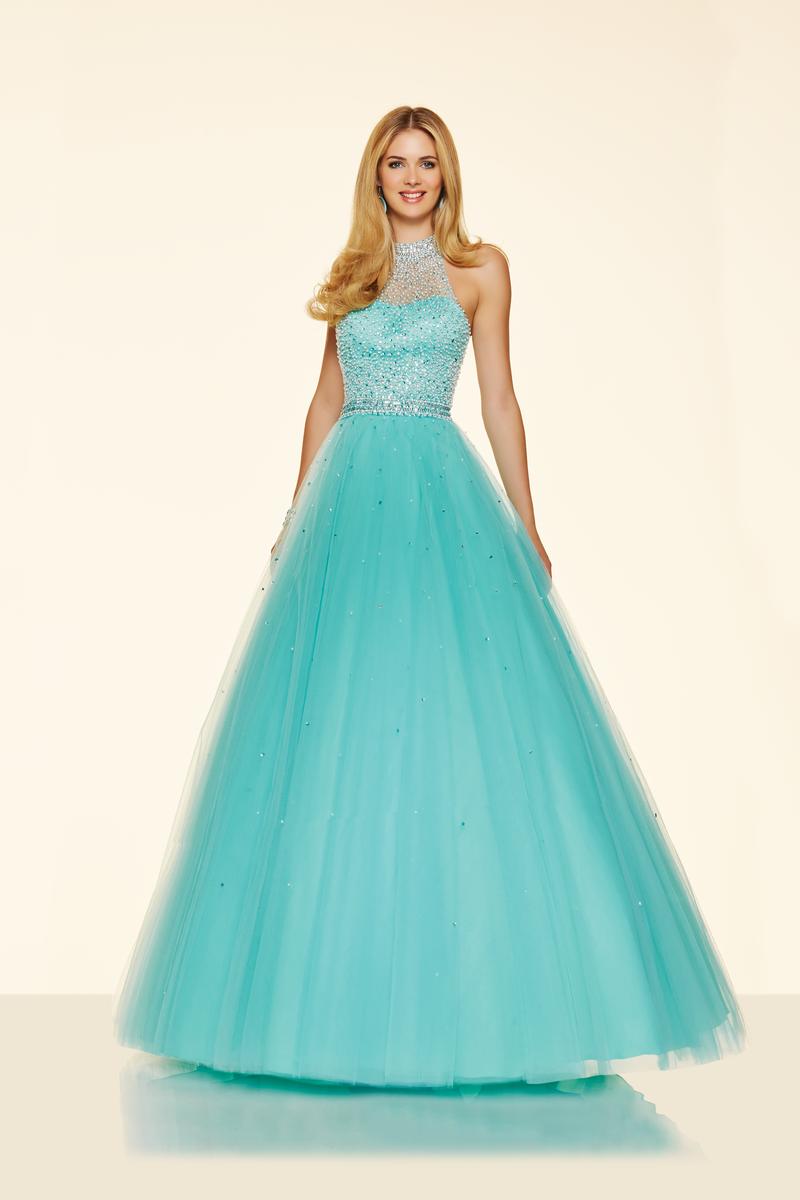 Mori Lee Paparazzi 98096 High Neck Illusion Ball Gown: French Novelty