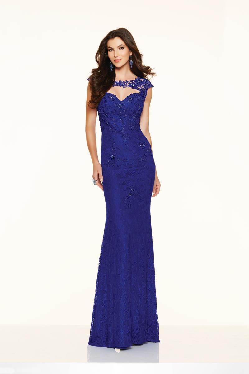 Mori Lee Paparazzi 98133 Stretch Lace Slim Prom Gown: French Novelty