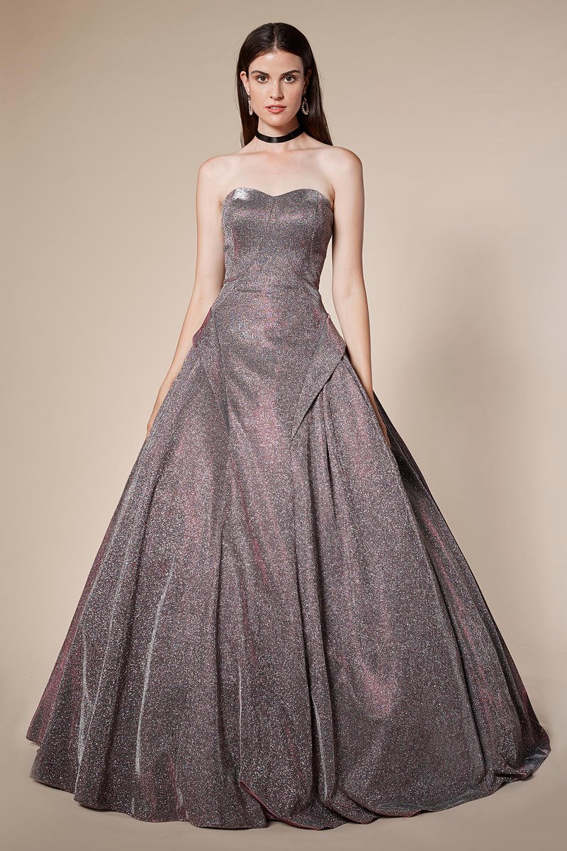 metallic ball gown