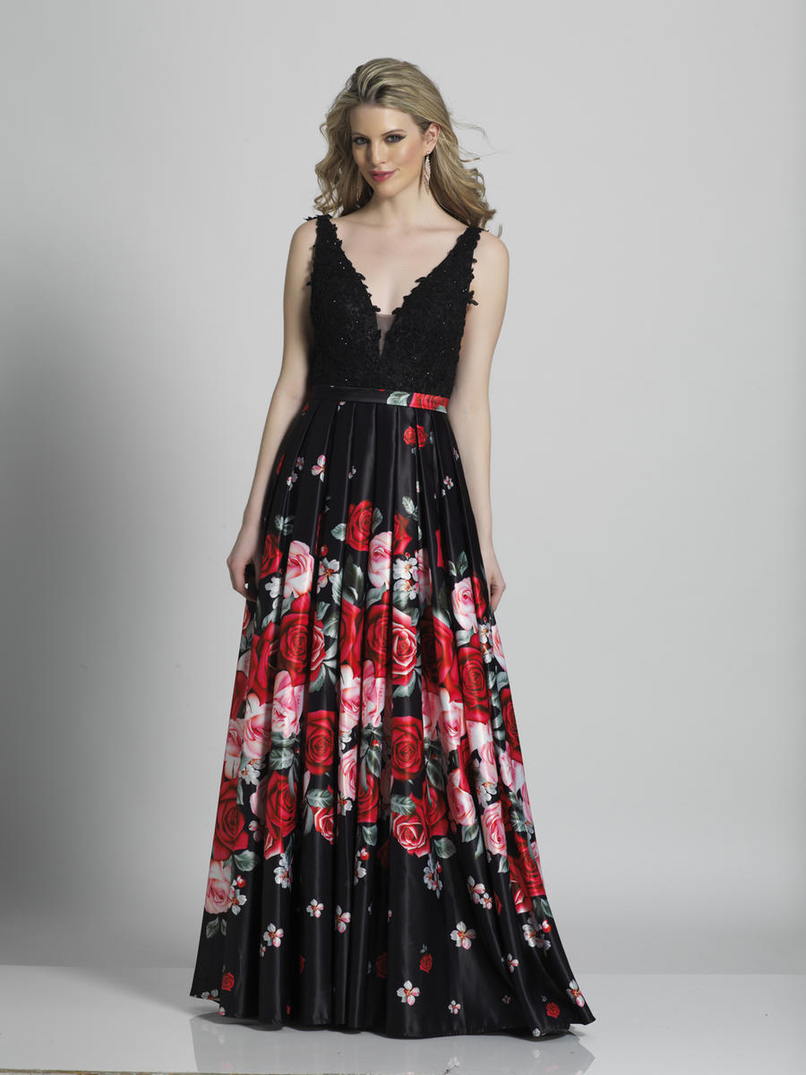 French Novelty: Dave and Johnny A6002 Floral Prom Dress