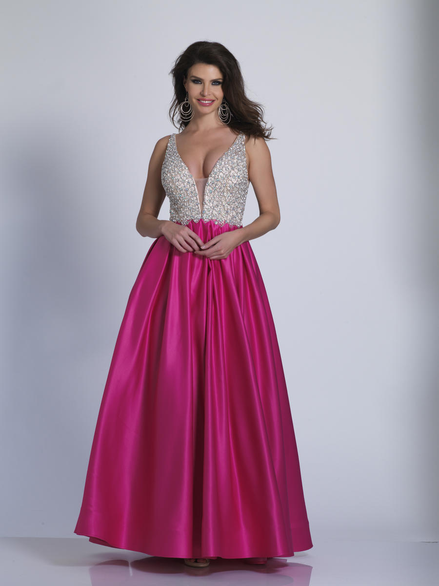 French Novelty: Dave and Johnny A6395 Deep V Neck Prom Dress