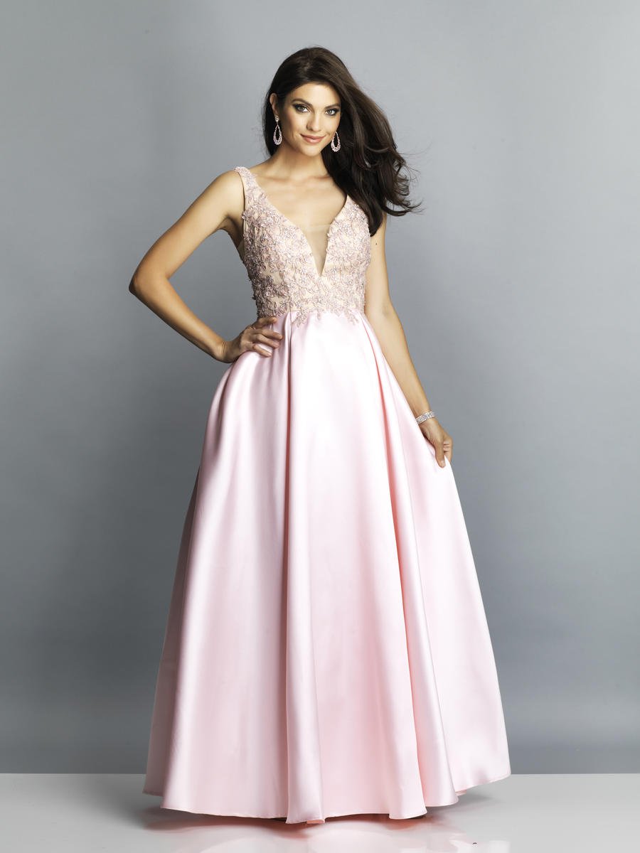 French Novelty: Dave and Johnny A6885 V Back Prom Gown