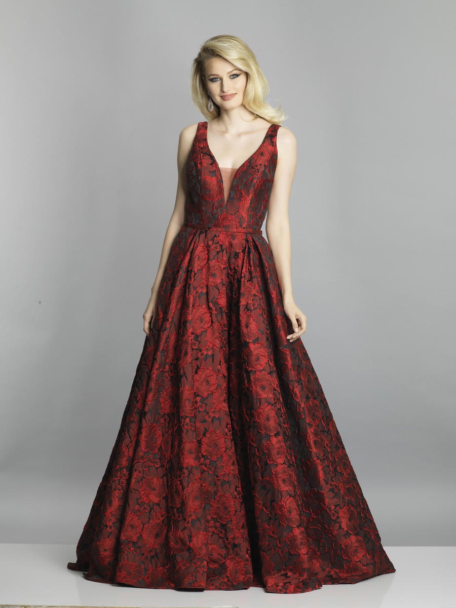 French Novelty: Dave and Johnny A7299 V Back Prom Gown