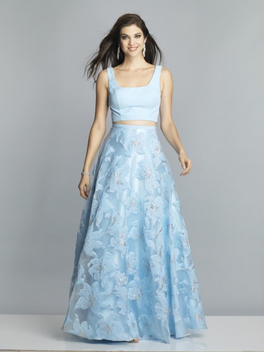 2 piece prom dress with floral skirt best sale