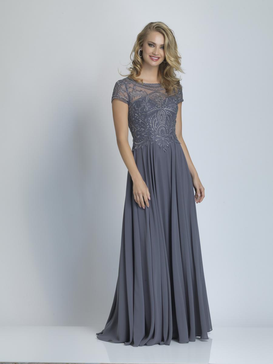 long cap sleeve prom dress by dave and johnny