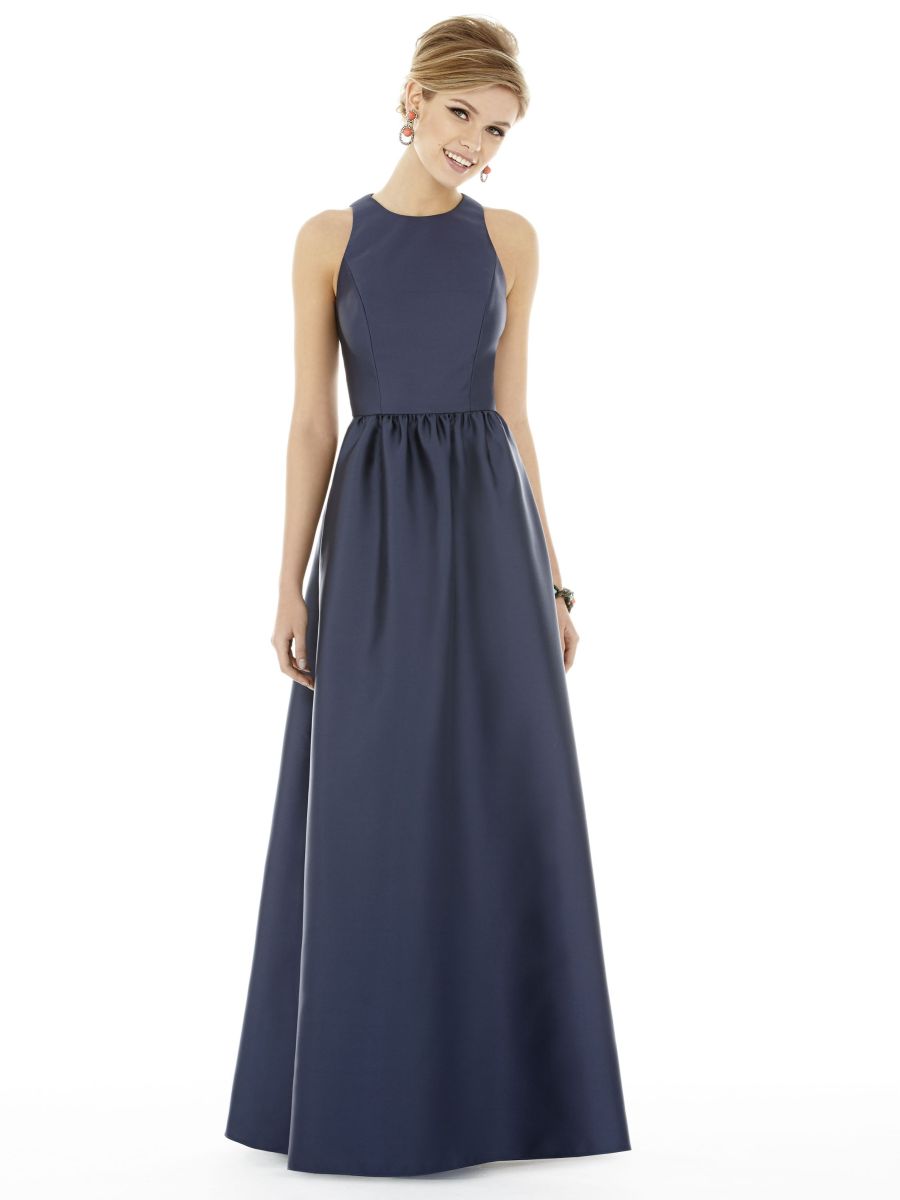 Alfred sung clearance sleeveless sateen gown