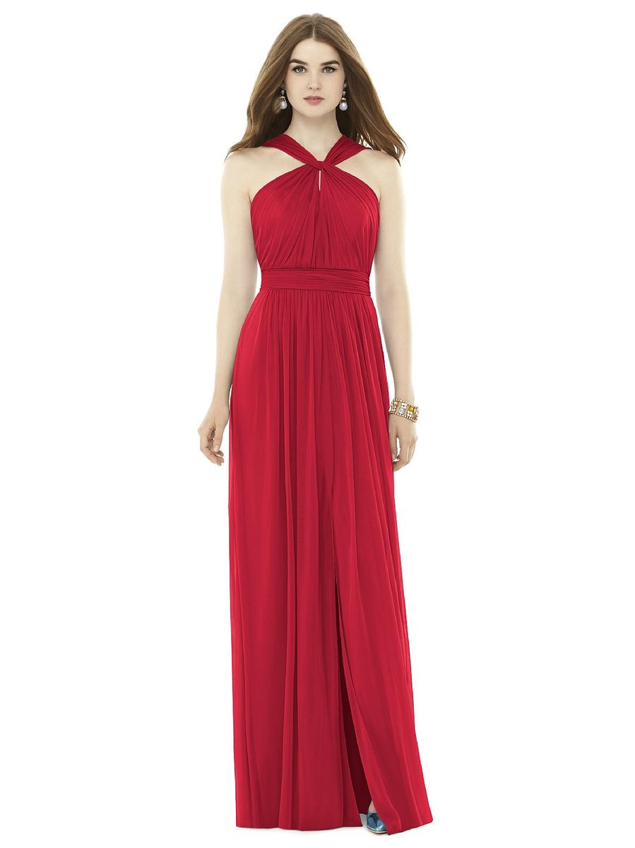 Alfred Sung D720 Twist Halter Bridesmaid Gown: French Novelty