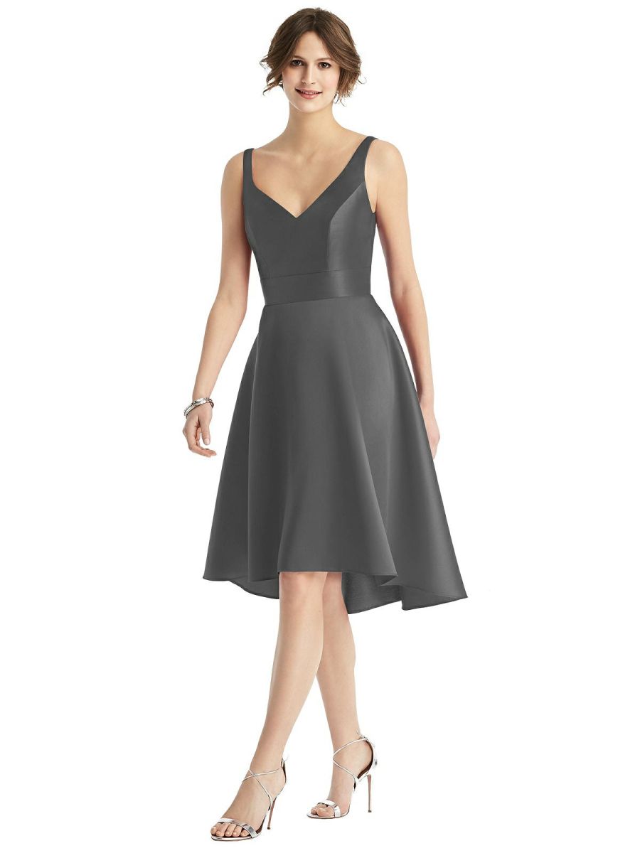 alfred sung high low cocktail dress