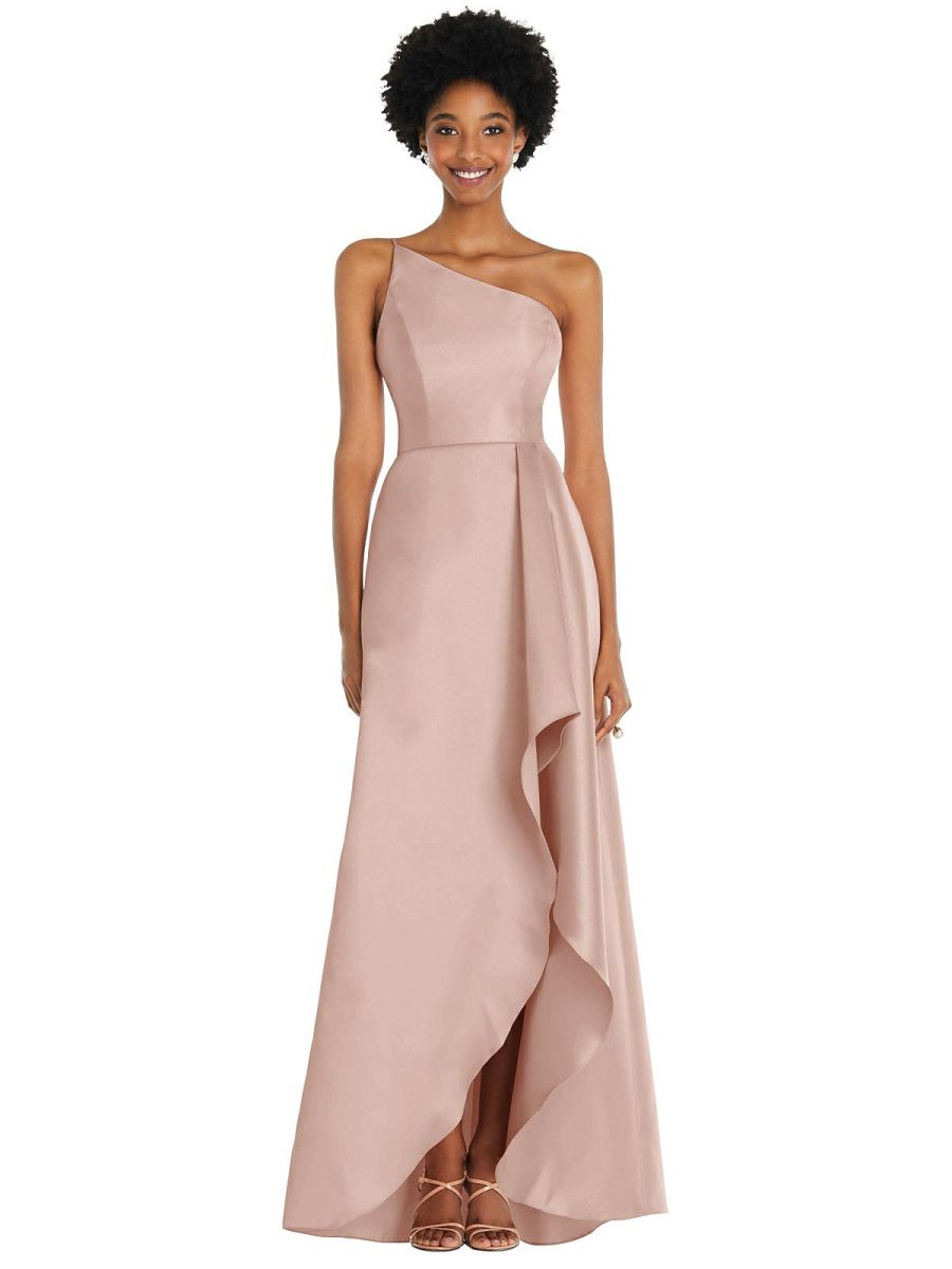 Blush one clearance shoulder bridesmaid dress