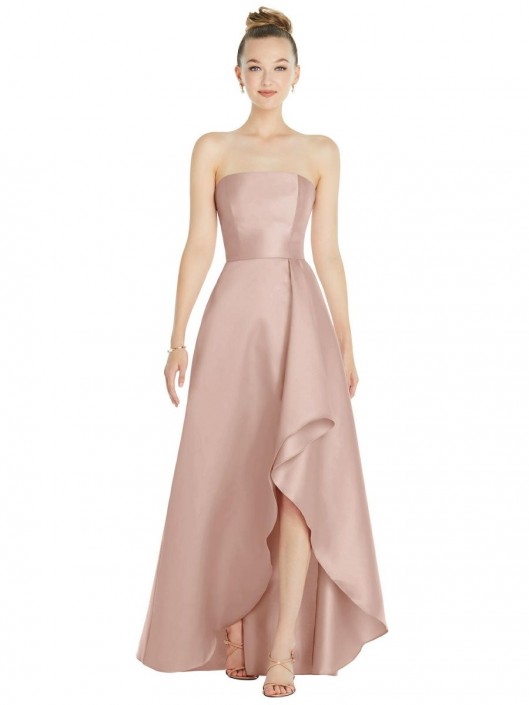 French Novelty Alfred Sung D832 High Low Slit Bridesmaid Dress