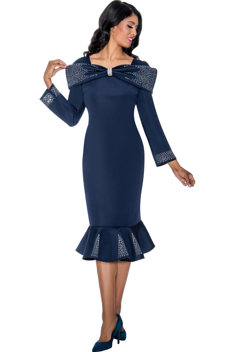 French Novelty: Nubiano DN100101 Bow Neck Church Dress