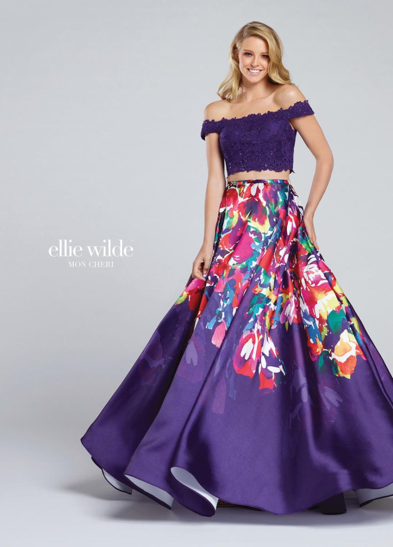 Ellie Wilde for Mon Cheri EW117001 Off Shoulder 2pc Prom Dress: French ...