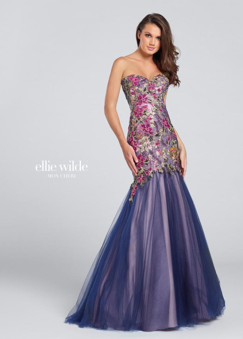 Ellie Wilde for Mon Cheri EW117152 Tulle Mermaid Prom Dress: French Novelty