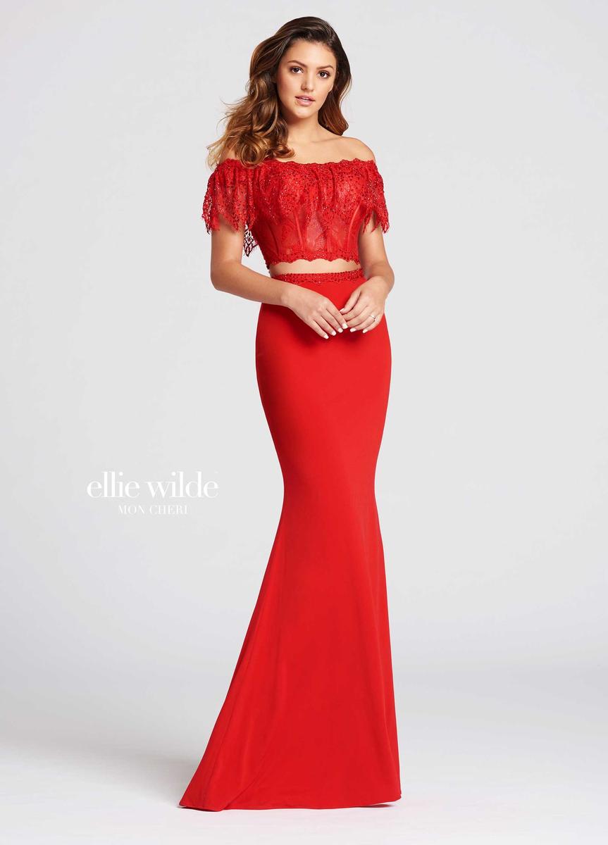 French Novelty: Ellie Wilde for Mon Cheri EW118017 2pc Off Shoulder Gown