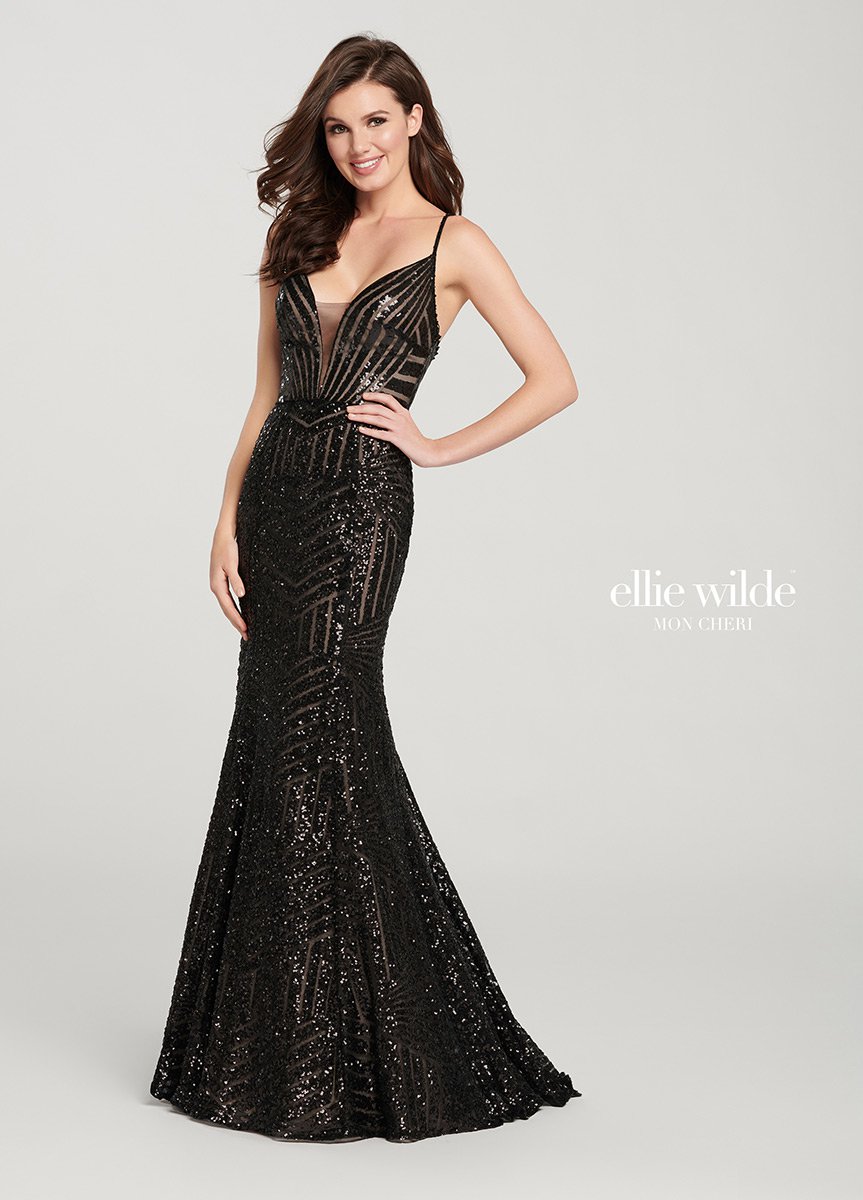 French Novelty: Ellie Wilde EW119178 Dazzling Sequin Prom Dress